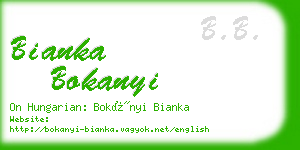bianka bokanyi business card